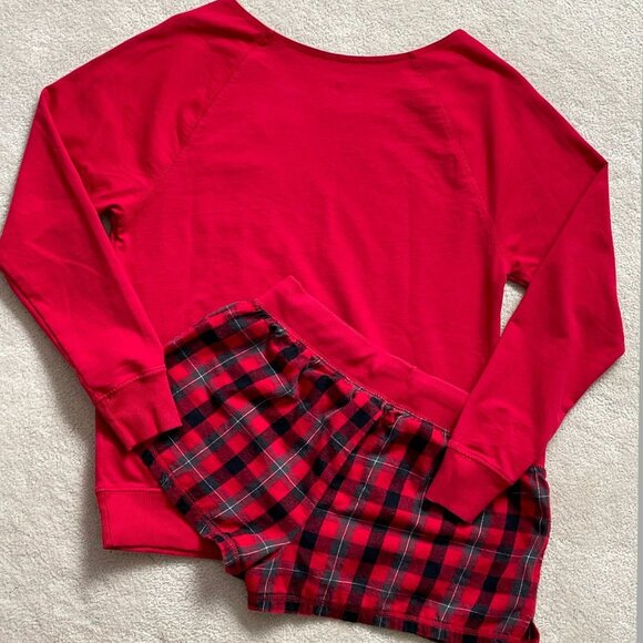 Disney Parks Red Top Plaid Shorts Pajama Set Women's Size S - Picture 2 of 7